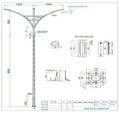 Cột thép tròn côn TC- 78 cần đôi