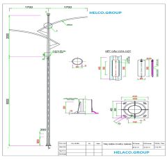 Cột thép tròn côn TC- 78 cần đôi S