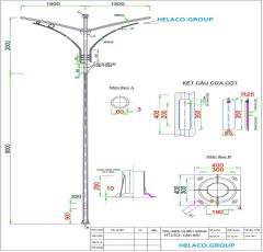 Cột thép tròn côn TC- 78 cần đôi HT15D