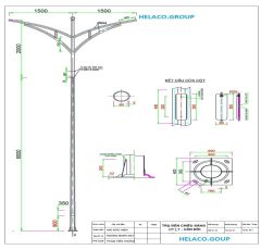 Cột thép tròn côn TC- 78 cần đôi HT17