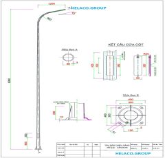 Cột thép tròn côn TC- 78 cần đơn HT20LC